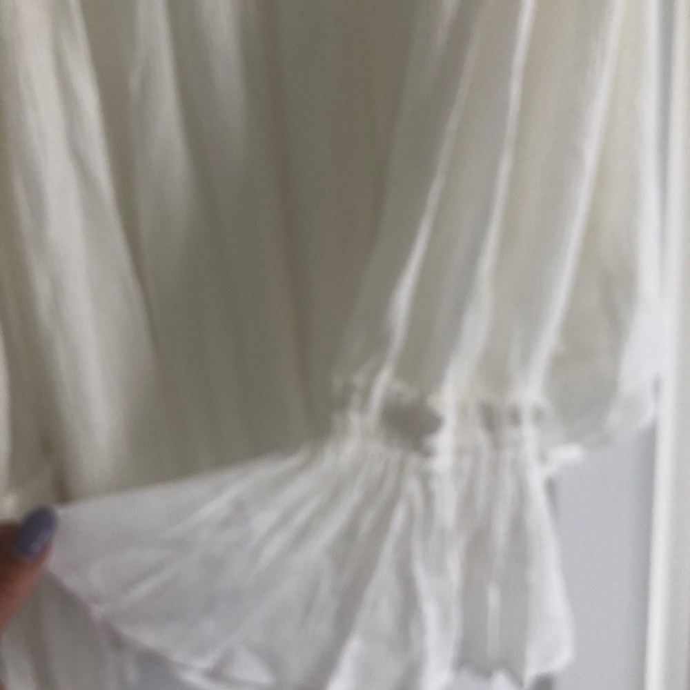 Free People Top NWT Kelsey White Size M Boho Super Versatile Shirred PERFECT😊 - Picture 10 of 16